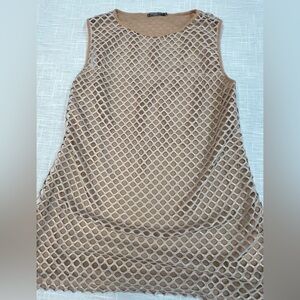 Anne Fontaine Sleeveless Metallic Mesh Blouse